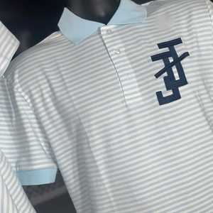 แจ็คแอนด์จิล เมนเสื้อโปโลลายทางแขนสั้นเสื้อยืดกอล์ฟลำลองผ้าฝ้ายผสมระบายอากาศได้ดีสวมใส่สบายเสื้อผ้าทรงคลาสสิก - Product Image 5