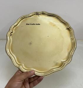 Plateau de service en laiton de qualité supérieure fait main, finition dorée polie, taille et forme personnalisables, moderne, écologique, compatible lave-vaisselle - Product Image 6