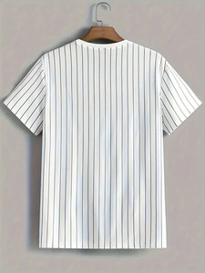 T-shirt unisexe en jersey SINEWY SPORTS, imprimé en sérigraphie, manches courtes, col rond, noir et blanc, 100% coton, coupe décontractée classique - Product Image 2