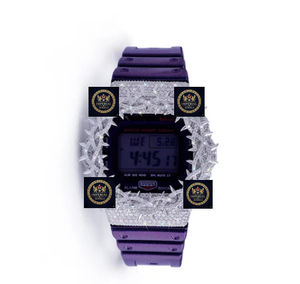 Caja de reloj GPS con moissanita que pasa la prueba del diamante, chapada en oro, con bisel con incrustaciones de diamantes VVS y esfera de lujo con indicadores. - Product Image 1