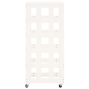 Support pour bûches en bois de pin massif avec roulettes 15,7''x19,3''x43,3'' Blanc pour cheminées et accessoires - Product Image 6