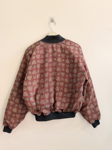 Recycled Sari Silk Bomber <b>Jacket</b> Vintage Winter <b>Jacket</b> Boho Coat - Product Image 4