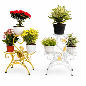 Custom Wrought Iron Plant Stands for Indoor Outdoor Garden Decoration Decorative Flower <b>Pot</b> <b>Holder</b> with Elegant Design - Product Image 4