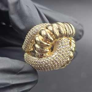 Hip Hop Knot <b>Ring</b> 925 Sterling <b>Silver</b> Gold Plated Iced Out Pave Twist Design Statement Bling Jewelry <b>Ring</b> <b>for</b> <b>Men</b> Women - Product Image 5