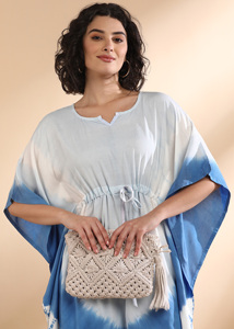 High Quality Designer Rayon <b>Kaftan</b> Tie Dyed <b>Summer</b> Daily Wear Regular Fit Sweetheart neck at Best Price by Supplier - Product Image 6