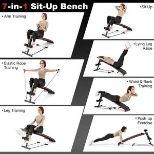 Banc de musculation multifonctionnel réglable en 4 positions en métal, banc de sit-up et support - Product Image 5