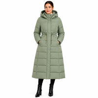 Nouvelle Arrivée OEM Manteau Long Matelassé pour Femme avec Capuche, Doudoune d'Hiver Épaisse et Chaude, Fournisseur en Gros