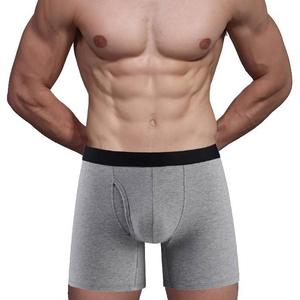 Calzoncillos bóxer elásticos de algodón y elastano para hombre, de talle alto, transpirables, de tela tejida ecológica, diseño antirozaduras, venta al por mayor - Product Image 3