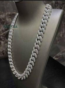 <b>Statement</b> <b>Necklace</b> 18K Gold Rhodium S925 Silver Lab Grown Diamond Crystal Link Chain Unisex Luxury Wedding Anniversary Jewelry - Product Image 2
