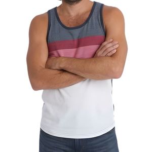 Camiseta sin mangas de algodón a rayas para hombre, chaleco de gimnasio sin mangas para verano, tela suave y transpirable, ropa deportiva ajustada, Sando - Product Image 3