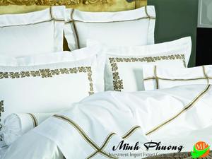 Parure de lit de luxe vietnamienne brodée 100 % coton 300 fils/cm² personnalisable, ensemble 8 pièces toutes saisons, élégant et durable – Nouveauté irrésistible - Product Image 3