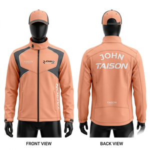 Chaqueta de Karting Premium de 320 GSM, Poliéster y Spandex, Suave, Naranja y Negra con Paneles en Contraste, Personalizable con Sublimación, Bordado e Impresión - Product Image 2