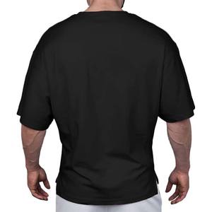 Camiseta lisa para hombre, manga corta, tacto suave, cuello redondo, lista para impresión personalizada, camiseta negra extragrande para hombre - Product Image 2