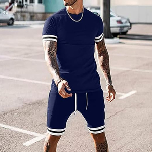 Men Summer Outfit Manufacturer 2 Piece Cotton T Shirt Cargo Shorts OEM <b>Bulk</b> Custom Logo Supply - Product Image 5