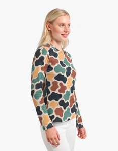 Camiseta de Manga Larga con Estampado de Camuflaje para Mujer, Cuello Redondo, Corte Ajustado, Estilo Casual, Ropa Urbana de Moda - Product Image 3