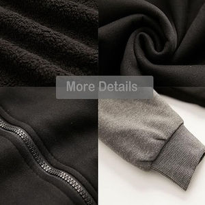 เสื้อฮู้ดระบายอากาศได้ดี คุณภาพสูง ขายดี คุณภาพเยี่ยม เสื้อฮู้ดผู้ชายสำหรับฤดูหนาว อุ่นสบาย ผ้าฝ้ายฟลีซ ซิปยาว - Product Image 5