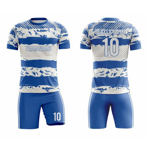 ชุดเสื้อฟุตบอลชาย สีน้ำเงิน ชื่อทีมแบบกำหนดเอง หมายเลขผู้เล่น 10 แบบซับลิเมชั่น แขนสั้น ระบายเหงื่อได้ดี ใส่ได้ทุกฤดู ทรงสปอร์ต - Product Image 4