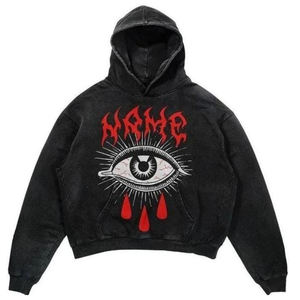 Sudadera con Capucha Unisex de Moda, Estilo Urbano, 100% Algodón, Lavado Ácido, Estilo Vintage con Gráfico DTG Personalizado - Product Image 5