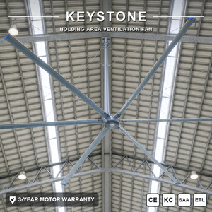 Ventilateur de plafond HVLS à refroidissement par air à haute efficacité IE5 PMSM, fonctionnement silencieux, pour les zones d'élevage et d'étables - Product Image 1