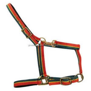 Vente en gros d'équipement pour chevaux équestres fait main Sangle fantaisie en nylon bicolore licou coloré en nylon pour chevaux à bas prix - Product Image 1