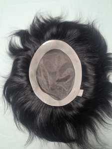 Prothèse capillaire en cheveux indiens Remy lisses, densité 130%, base en dentelle mono, raie centrale, nœuds invisibles, texture 8mm - Product Image 6