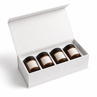 Boîte cadeau rigide blanche personnalisée avec insert, emballage magnétique de luxe pour cosmétiques, pots de bougies, cadeaux de soins de la peau, vente en gros