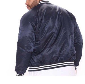Service OEM, vente en gros, logo personnalisé, veste en satin 100% polyester, style varsity, grande taille pour hommes - Product Image 5