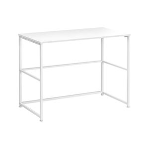 Scrivania per Computer Contemporanea Bianca da 40 Pollici per Ufficio Domestico, Configurazione Sinistra e Destra con Cassetti Portaoggetti, Laminato Bianco e Metallo - Product Image 2