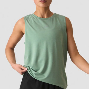 Ladies Wholesale Custom Blank Training Gym Clothes Manufacturer Longline <b>Loose</b> Fit Fitness Wear Sleeveless <b>Tank</b> <b>Top</b> - Product Image 4
