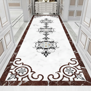 Carreaux de sol décoratifs antidérapants de luxe, étanches, en marbre méditerranéen incrusté, faits à la main, installation flottante pour salon - Product Image 1