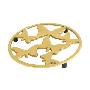 Trivet de metal dorado de la más alta calidad con forma de calabaza, decorativo para mesa, y posavasos para cocina, soporte de hierro resistente al calor para platos calientes - Product Image 4