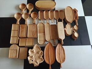 ชุดถาดไม้รูปวงรีตกแต่ง งานแฮนด์เมด ดีไซน์มินิมอล แพ็คเกจหลายชิ้น - Product Image 5
