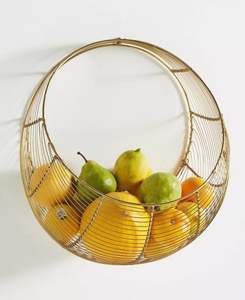 Cesta colgante de metal tradicional para decoración clásica del hogar, organizador de almacenamiento de pared con marco resistente - Product Image 4