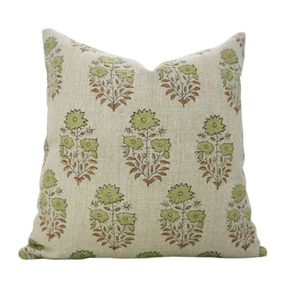 Cojín Cuadrado de Lino Floral, Diseño Bordado y Tejido, Cojín Decorativo para Todas las Temporadas - Product Image 1