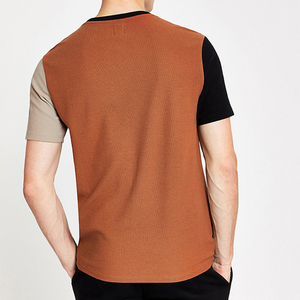 Camiseta de Manga Corta para Hombre, Cuello Redondo, Diseño Color Block, Estilo Casual, Corte Regular, Ribete en Contraste, 100% Algodón, Secado Rápido - Product Image 6