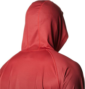 Men's <b>Red</b> Gradient <b>Long</b> <b>Sleeve</b> Hoodie UPF 50 Quick Dry Polyester Pullover Fishing Shirt 2027 - Product Image 4