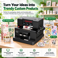 Printer UV A4 Desktop 2030 Mesin Inkjet Flatbed XP600 untuk Casing Ponsel Kustom, Akrilik, Kaca, Logam, Kayu