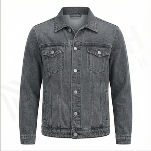 Veste denim bleue respirante de haute qualité pour hommes Streetwear décontracté à la mode avec logo personnalisé à l'avant - Product Image 2