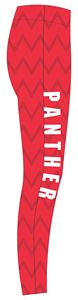 <b>Red</b> Full Length Yoga <b>Leggings</b> With Panther Logo Sublimation Print High Waist Compression Pants - Product Image 4
