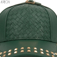 Gorras Deportivas de Moda Hechas a Mano en Cuero Sintético Verde Oscuro, Producto de Última Tendencia, Cómodas, de Alta Calidad, Buen Proveedor