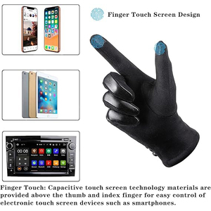 <b>Mens</b> Fashion Leather Driving <b>Gloves</b> With Soft Lining And Touchscreen Fingertips For Casual Winter Use - Product Image 2