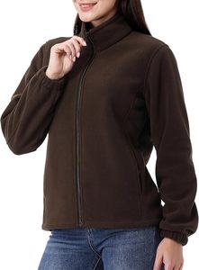 Veste à capuche zippée intégrale pour femme en polaire tricotée respirante, coupe-vent, avec logo personnalisé et col montant à fermeture éclair, vente en gros - Product Image 3