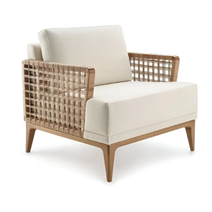 Fauteuil de salon en bois de teck pour hôtel, villa, restaurant, complexe hôtelier - Vente en gros sur mesure - Product Image 2