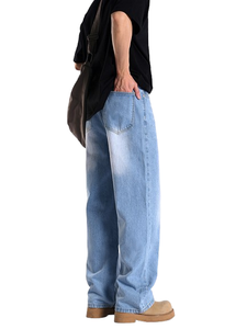 Jeans de Mezclilla Anchos y Holgados ODM, Unisex, Casuales, Personalizados, Estilo Urbano, Lavado Vintage, Pantalones de Moda al por Mayor - Product Image 3