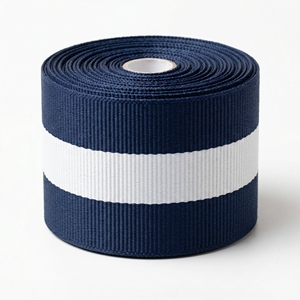 ริบบิ้นโกรเกรนลายทางสีน้ำเงินกรมท่าขาวขนาด 25 มม. 1 นิ้ว ขายส่ง สำหรับทำโบว์ติดผม ห่อของขวัญ งานเย็บปักถักร้อย DIY ของตกแต่ง และงานประดิษฐ์ - Product Image 5
