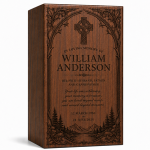 Personalized Wooden <b>Memorial</b> <b>Box</b> Resin Urn Keepsake Cremation Ash Holder Decorative Remembrance Gift - Product Image 1