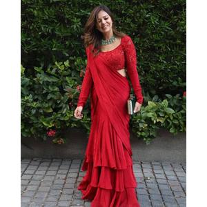 Hermoso Sari Lehenga listo para usar para fiestas Ropa de rendimiento - Product Image 5