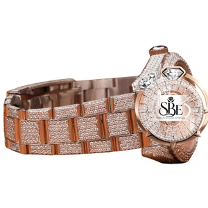 Montre en acier inoxydable Moissanite avec diamants, montre élégante et intemporelle avec diamants étincelants pour hommes et femmes - Product Image 3