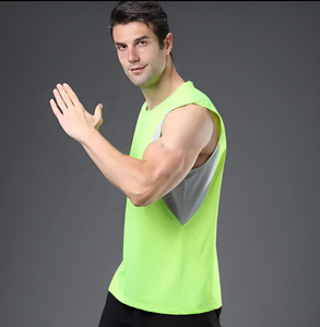 Débardeur pour homme, écologique, respirant, tricoté, séchage rapide, en spandex/coton, pour la gym, la musculation, le fitness, vêtements de sport personnalisés - Product Image 2