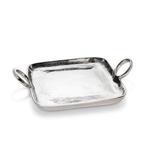 Rectangular Serving <b>Tray</b> Polished Metal Finish With Handles Dishwasher Safe Decorative Fruits <b>Snacks</b> <b>Tray</b> Silver <b>Tray</b> For Decor - Product Image 3